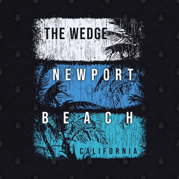 The Wedge Newport Beach California Brush Strokes and Palms by PacPrintwear8